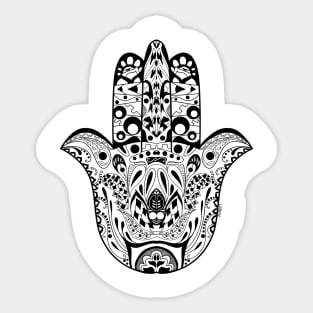 sutra mandala hand of god ecopop with mexican patterns Sticker